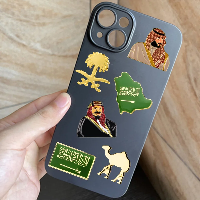 Saudi Arabië Mobiele Foto 3M Sticker Badge Metalen Pin Broooches Pinnen