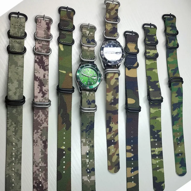 Thickened Camo Nylon Watch Strap 20.22.24MM