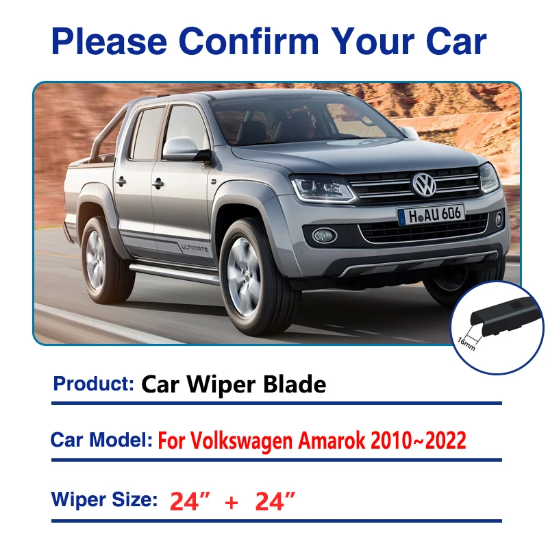 ใบปัดน้ําฝนรถยนต์สําหรับVW Volkswagen Amarok 2010 ~ 2022 2021 กระจกด้านหน้าPremium Beamใบมีดใบปัดน้ําฝนแปรงใบมีดอุปกรณ์เสริม