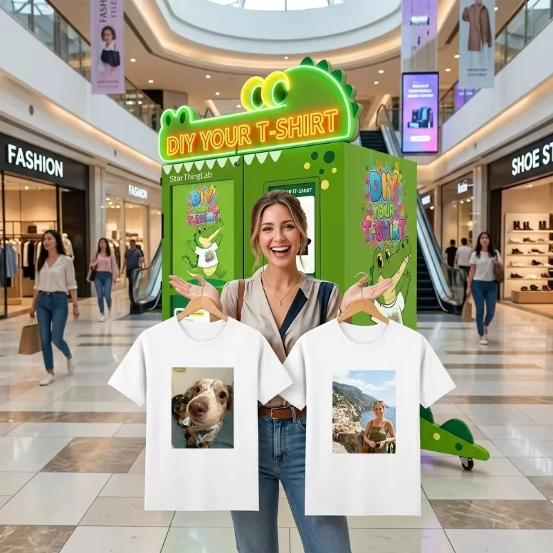 Cloth Vending Machine for Tshirt with Self-service DIY for Shopping Mall and Scenic Area Business Customized