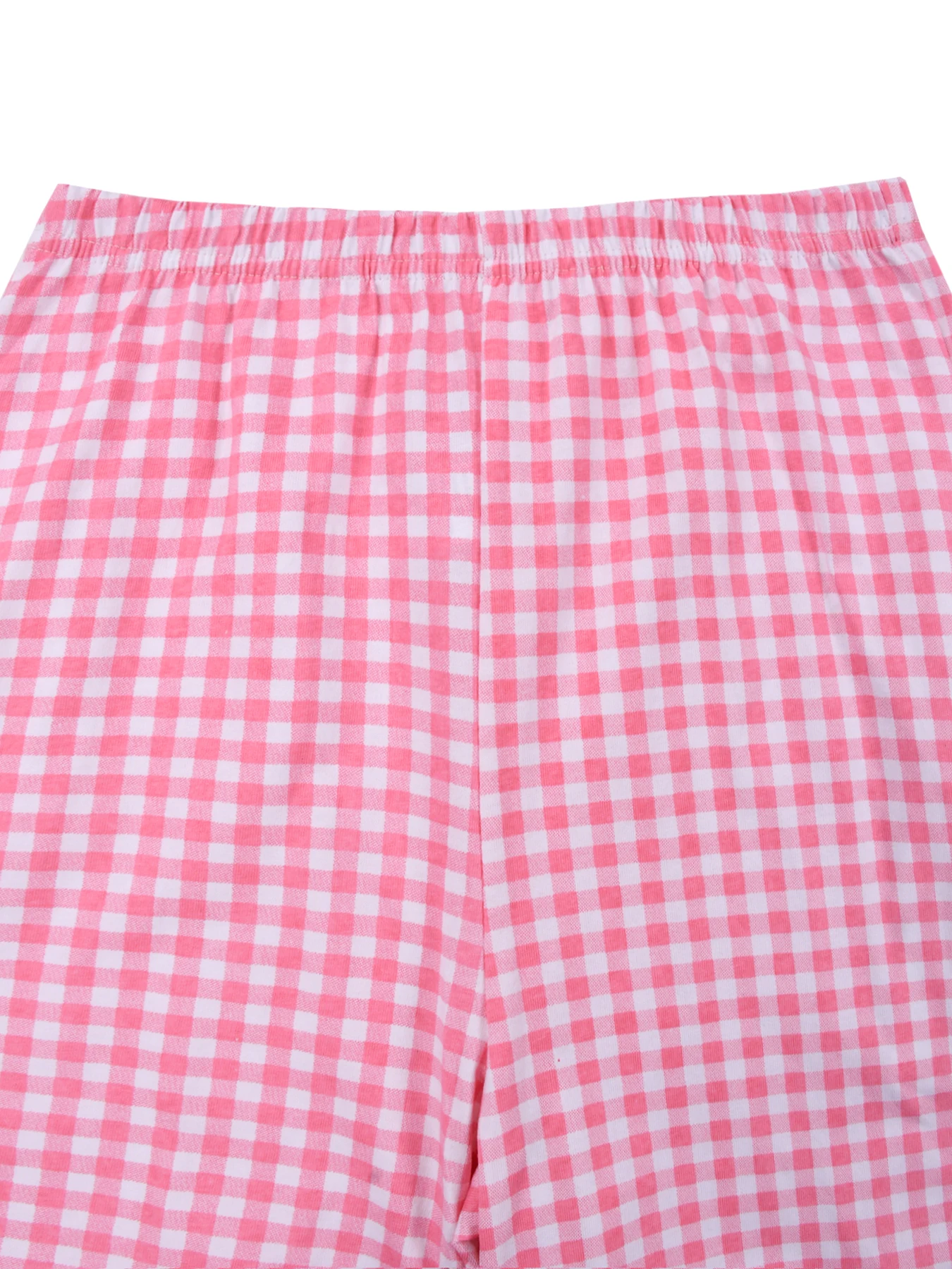 Teen Girls Pajama Set, Short Sleeve Top & Plaid Shorts, 5 Colors Available, Breathable Summer Homewear