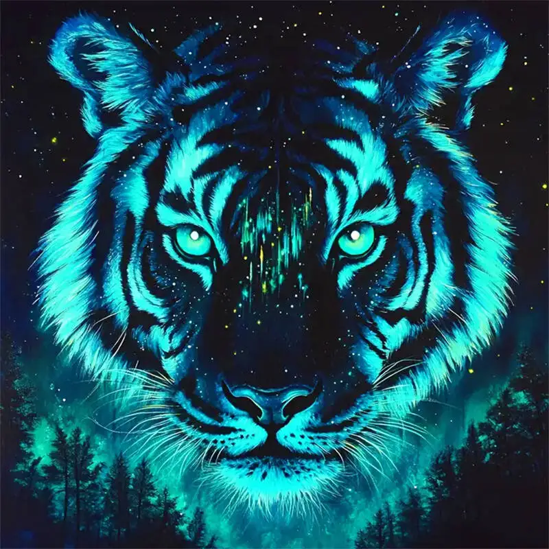 

Светящийся в темноте зеленый тигр: пазлы (500/1024 элемента) — увлекательная семейная игра для игровой комнаты, спальни, домашнего декора, подарок