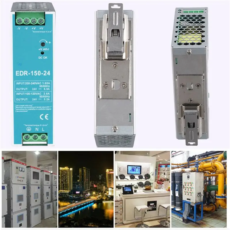 RABIT AS59~ EDR-150W-24V 24V 150W Din Rail Power Supply Ac-Dc Driver Voltage Regulator Power Suply 100V-240V