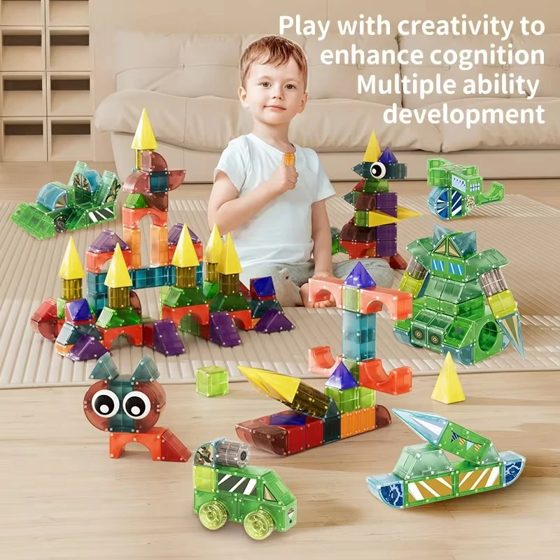 DIY Magnetic MOC Building Blocks Bricks Military Construction Set Castle Shape Kids Educational STEM Learning Toys Gift for kids