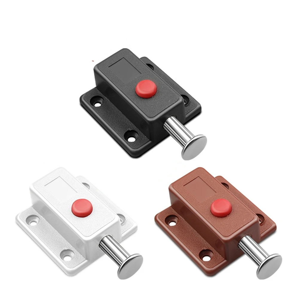 Plastic covered latch cabinet door and window open mounted automatic spring latch furniture hardware uncovered latch