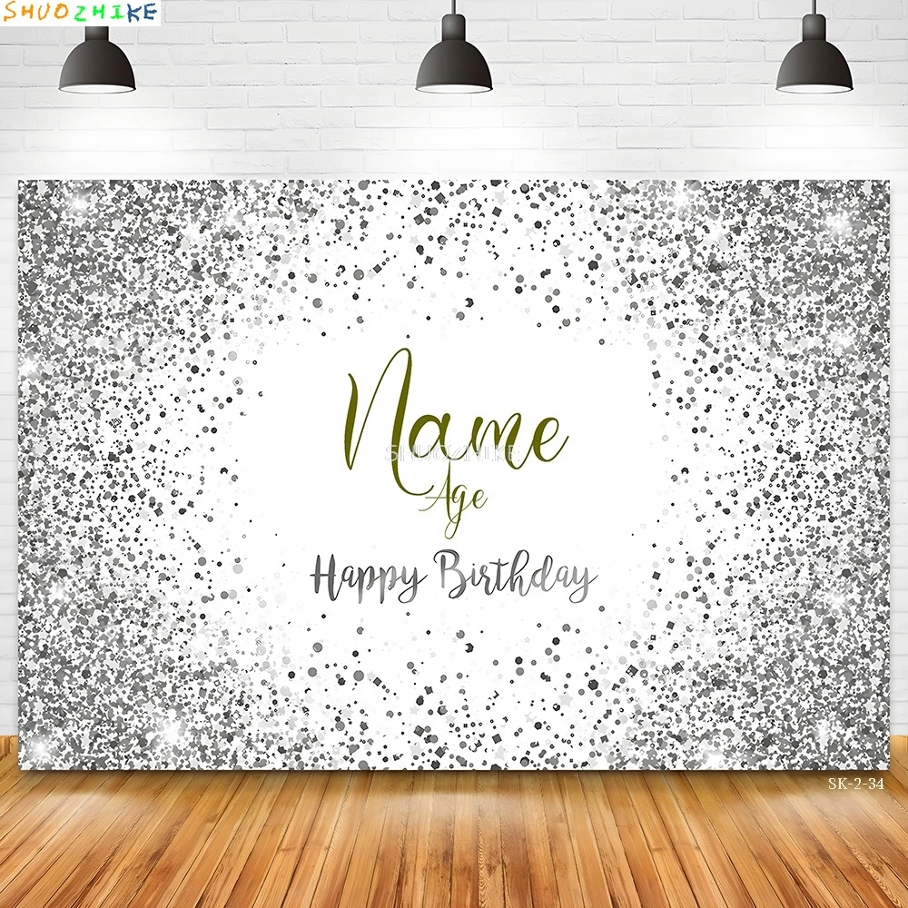 

Happy Birthday Photography Backdrop Custom Name Text Anniversary Baby Shower Newborn Kid Photo Studio Background SK-04