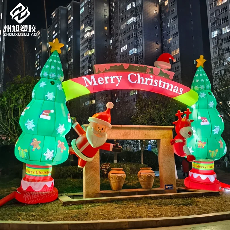 Arco gonfiabile gigante per albero di Natale all'aperto - Arco promozionale natalizio, utilizzato come oggetto di decorazione per cortile esterno