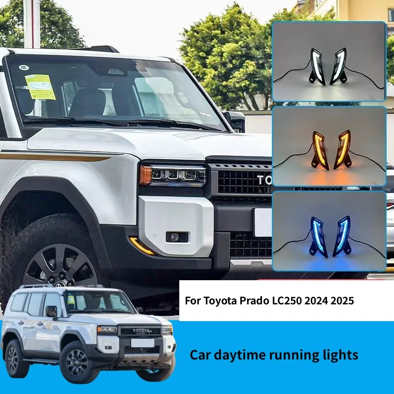 

Car Daytime Running Lamps Modification Three Color Adjustment Turn Signal For Toyota Prado LC250 2024 2025 Car Accessories