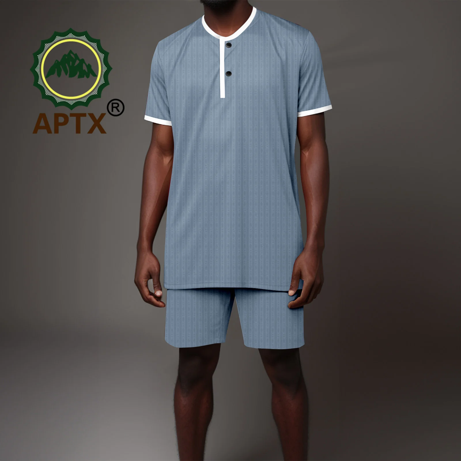 African Clothes for Men Dashiki Traditional Suit Summer O-neck Patchwork Shirt Shorts Causal Bazin Riche Attire Wear A2316086
