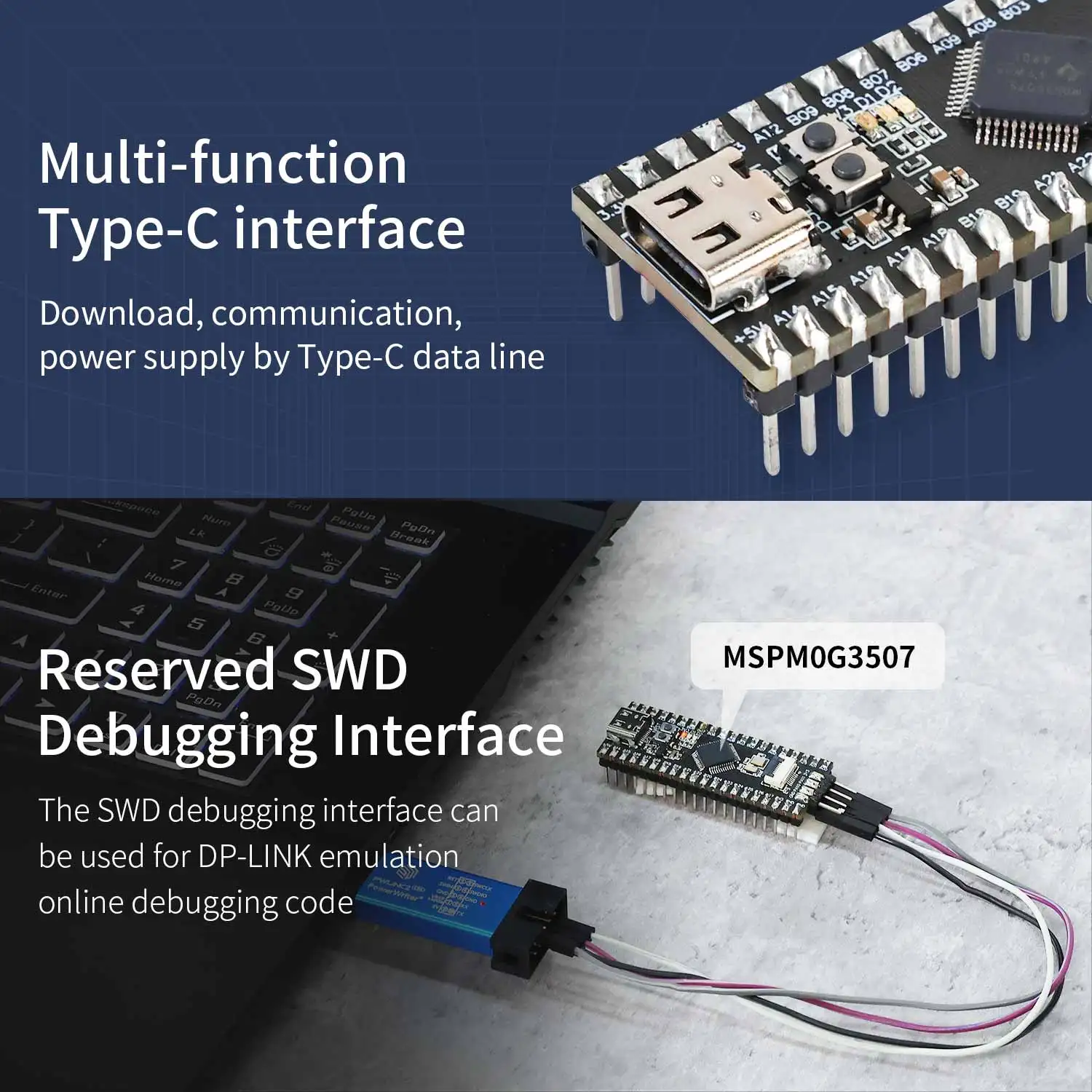 MSPM0G3507 moduł płytki rozwojowej rdzenia wbudowana pamięć Flash 128K obsługa wielu standardowych interfejsów we/wy dla inteligentnego zestawu samochodowego DIY