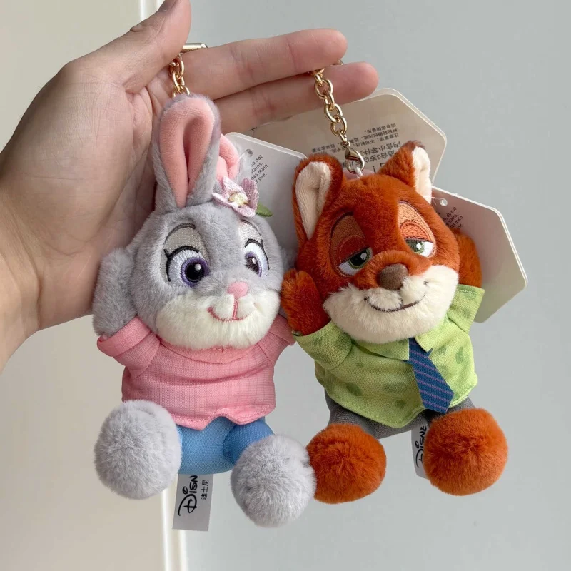 Disney Genuine Potdemiel Zootopia Judi Nick Anime Peripherals Plush Toy Bag Pendant Keychain Kawaii Girl Surprise Birthday Gifts
