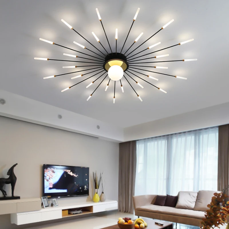 

Firework Shape LED Chandelier Natural Light Ceiling Lamp For Bedroom Kids Room Living Room Dining Room Indoor Lighting Fixtures