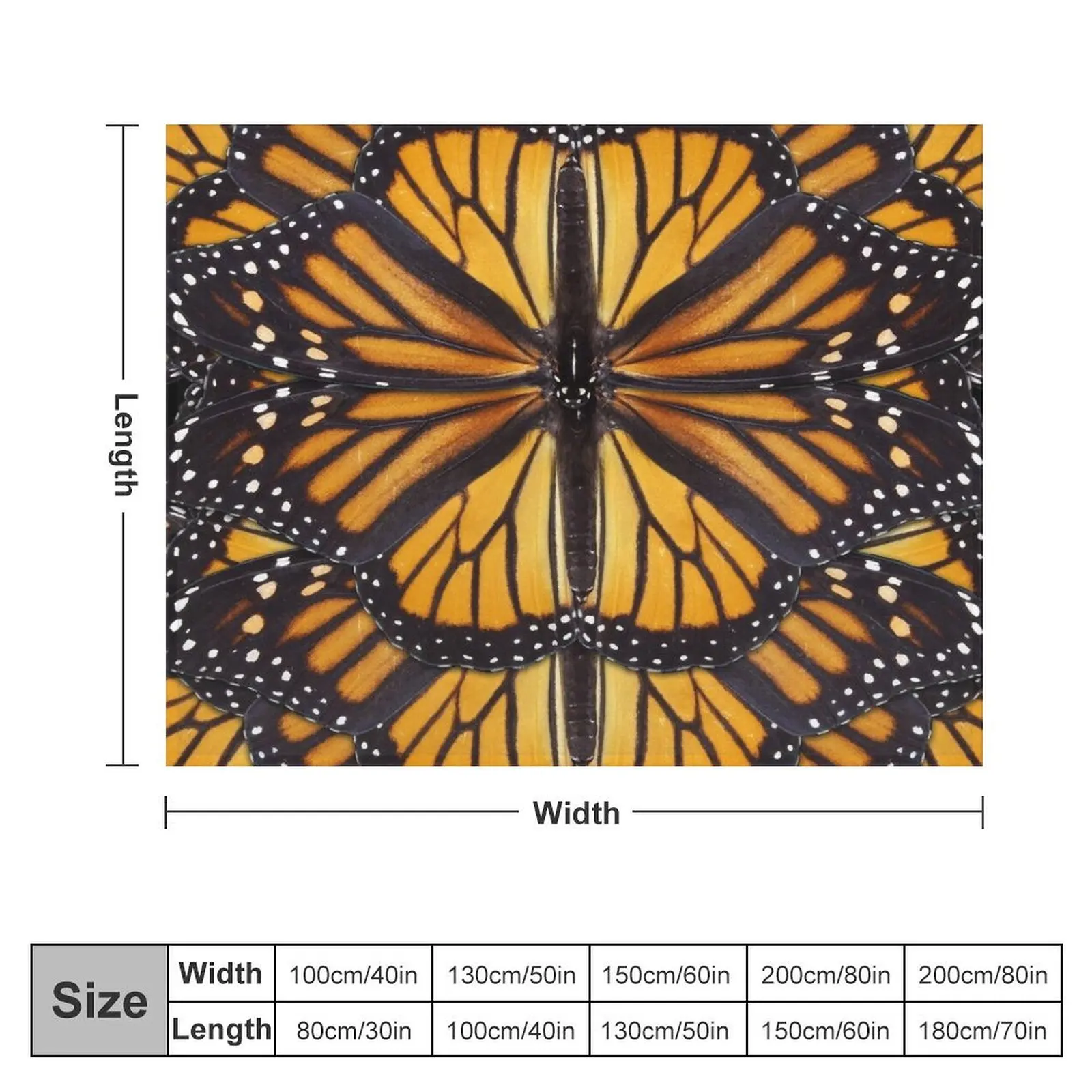 Monarch Butterfly Mandala Throw Blanket Decorative Sofas Soft Big Blankets