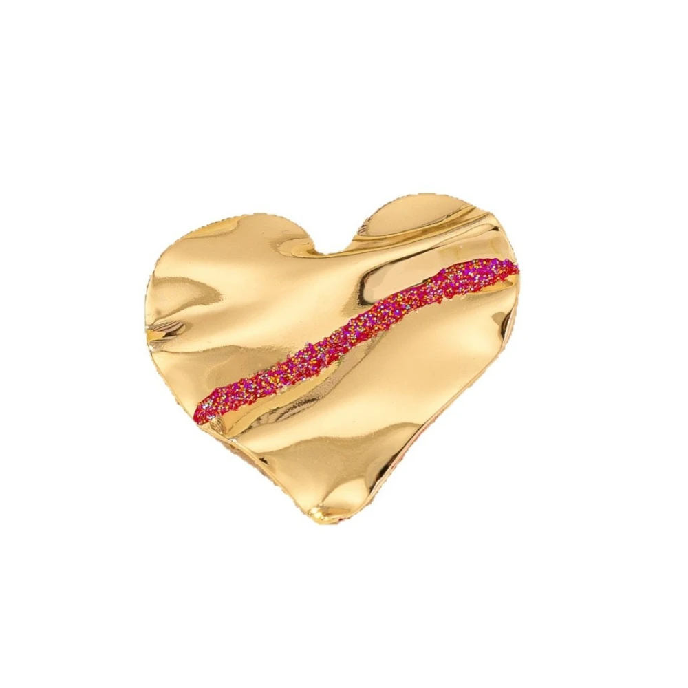 Neue Legierung Herzförmige Broschen für Frauen Mode Schmuck Gold Farbe Abzeichen Schal Schnalle Anstecknadeln Zubehör Geschenke – Detail 6