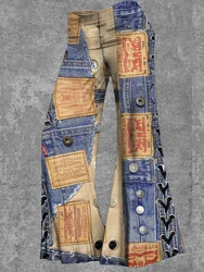 Leggings svasati con stampa motivo a vita alta estate autunno moda donna pantaloni aderenti pantaloni Club pantaloni Slim Streetwear femminile