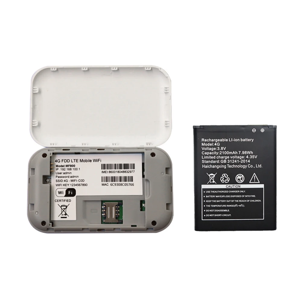 150Mbps Mobile Hotspot 2100mAh 4G Pocket WiFi Router โมเด็มไร้สายพร้อมซิมการ์ดสล็อต 4G Wireless Router ครอบคลุมกว้าง