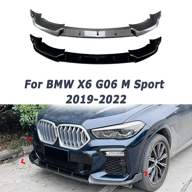 

Передний бампер автомобиля для BMW X6 G06 M Sport 2019-2022, передний диффузор, спойлер, автомобильные аксессуары, вторичный рынок