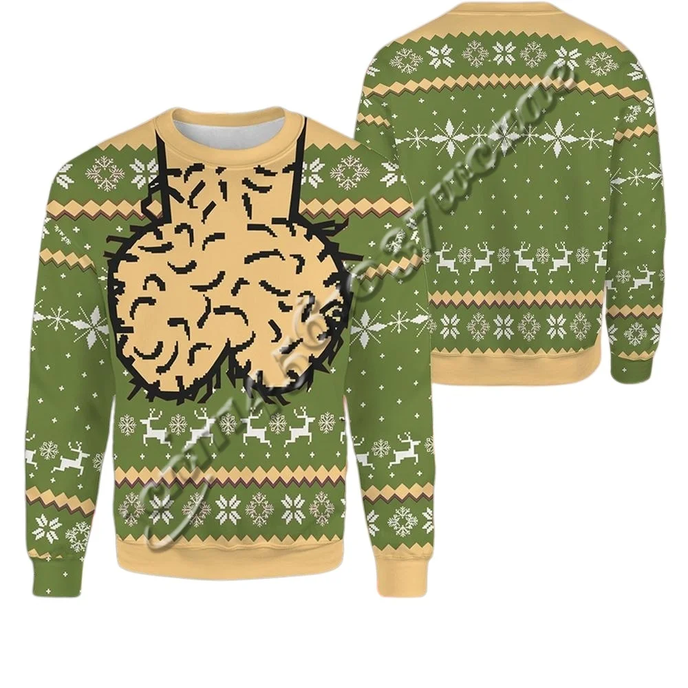 Ugly Christmas Sweater Collection Funny Gag Snowflake Reindeer 3D  Print Crew Neck Autumn Winter Sweatshirt FamilyMatching