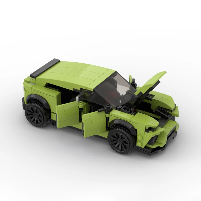 MOC Lambo SUV Urus Huracan Sports Car Trailer Building Blocks Speed Racing Vehicle Bricks Garage Toys Christmas Gifts For Kids