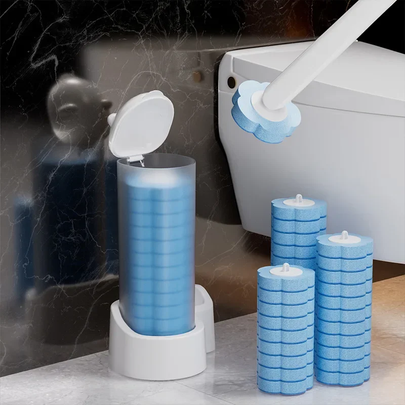 Disposable Toilet Brush Sponge Replacement Head Toilet Brush Set No Dead Ends Decontamination Household Can Throw Toilet Amagi