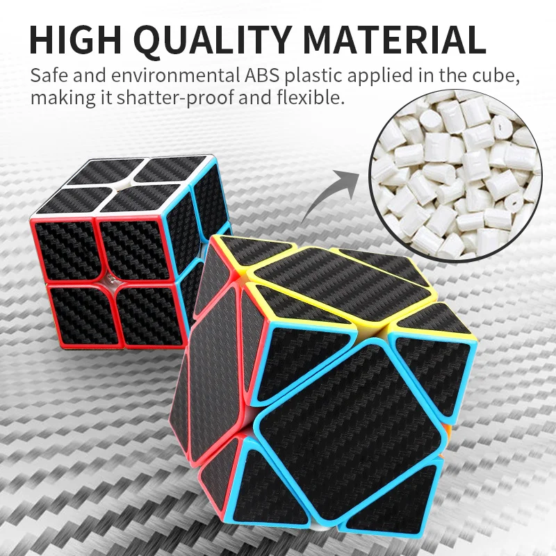 Moyu meilong cubo de fibra carbono 3x3 cubo mágico 2x2 sq1 pirâmide skewb megaminx velocidade cubo quebra-cabeça brinquedos presente original cubo mágico