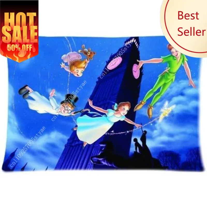 

Наволочка с изображением Питера Пэна, наволочка с героями мультфильмов Диснея, мягкая декоративная наволочка для дивана, украшение для кровати, подарок для детей на праздник, для мальчиков и девочек, индивидуальная наволочка