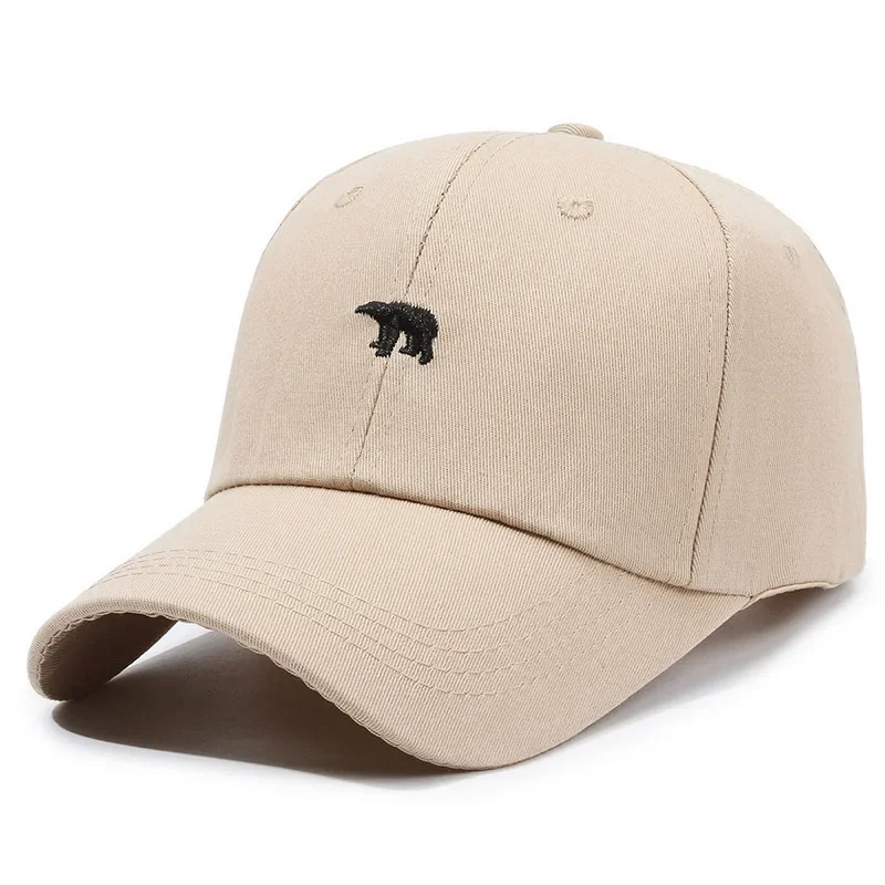 

Spring Summer Baseball Cap for Women and Men Polar Bear Embroidery Hip Hop Cotton Sun Hats Unisex Casual Visor Hat