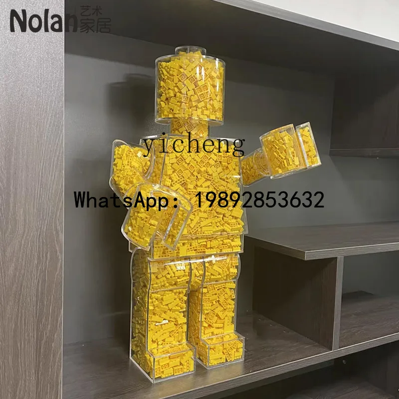 A1 Personalized Light Luxury Transparent Acrylic Building Block Doll Floor Ornament Living Room Creative Cartoon Sculpture