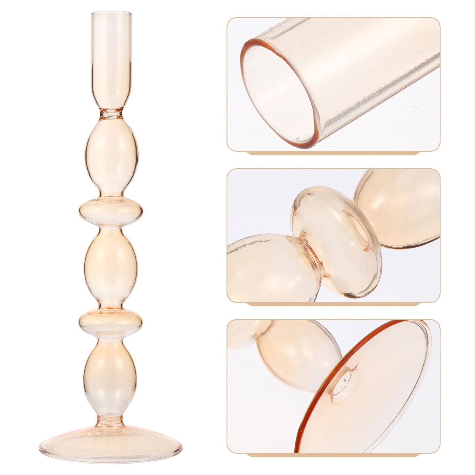 

1Pcs Retro Holder Glass Decorative Candlestick for Home Candlelight Dinner Romantic Atmosphere Holder