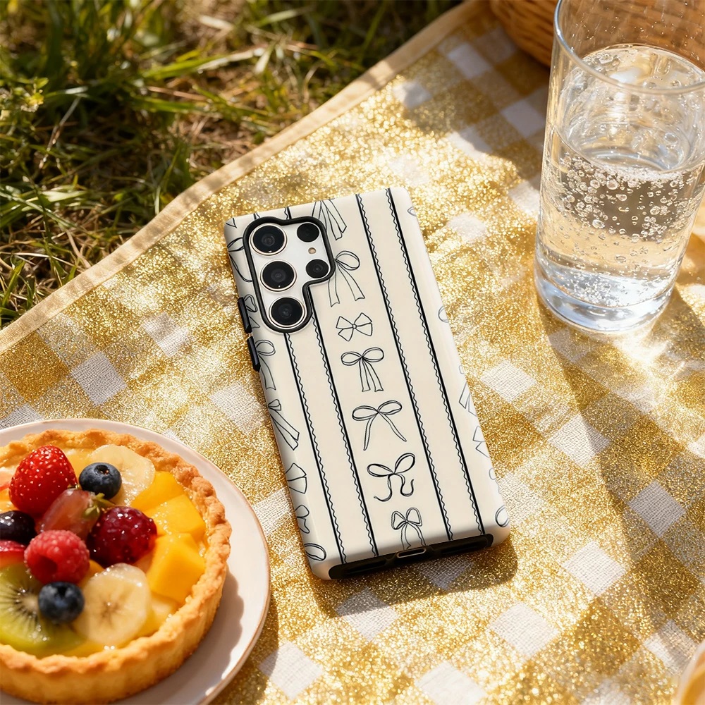 حافظة لهاتف سامسونج جالاكسي S25 Ultra S24 S23 Ultra Plus غطاء خلفي لامع بطبقة مزدوجة