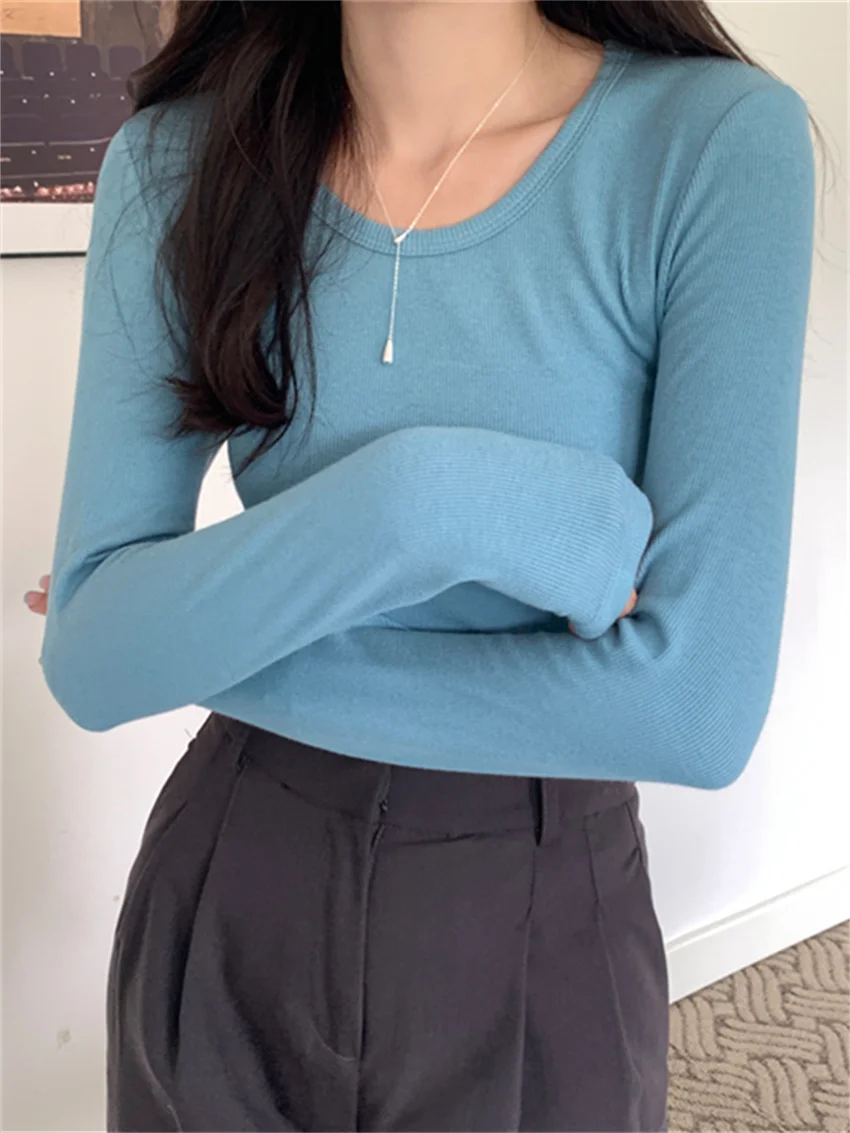 الغريبة كيتي سليم تيز المرأة الصلبة شيك قاع الخريف جديد 2024 عادية كم كامل الخريف اليومية كل مباراة موضة تي شيرت