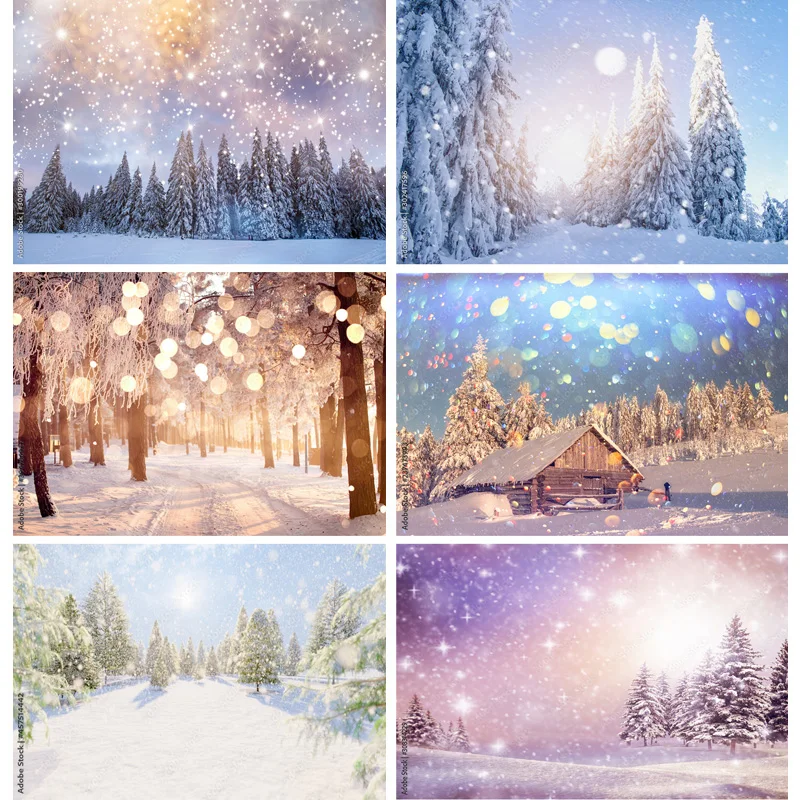 

Winter Natural Scenery Photography Background Forest Snowflake Landscape Travel Photo Backdrops Studio Props 22108 DJXJ-03