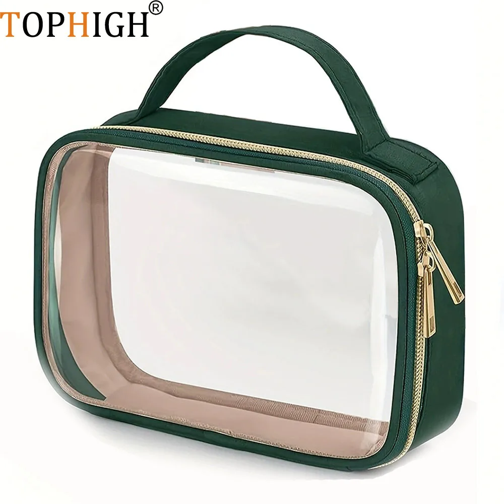 TOPHIGH Storage Bag Travel Toiletry Transparent Large Capacity Waterproof Convenient Portable Utility Men Women Cosmetic Bag
