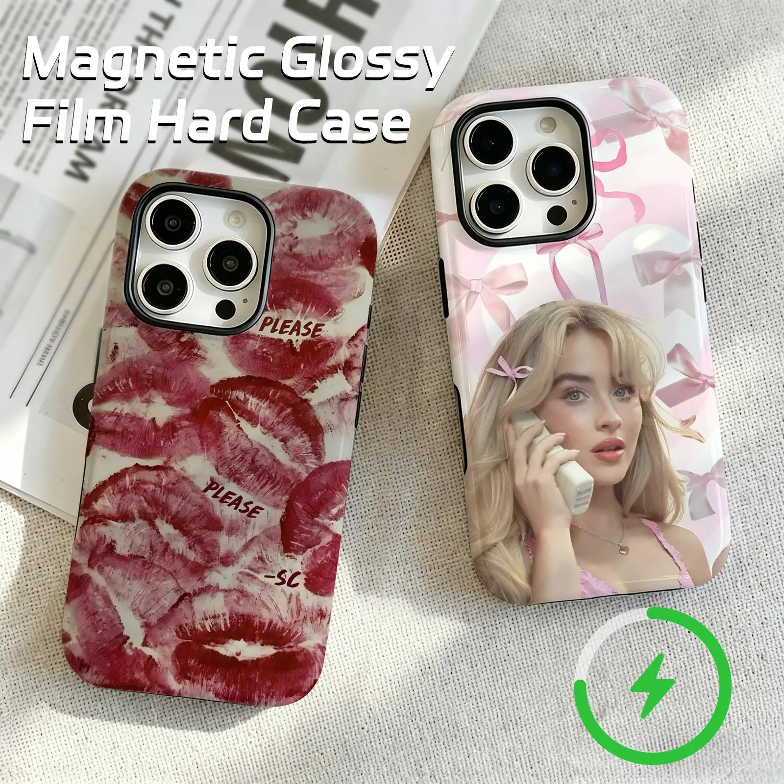 

Singer S-Sabrinaes Phone Case For iPhone17 16 16e 15 14 13 12Plus Pro Max C-Carpenteres Glossy Magnetic Film Case