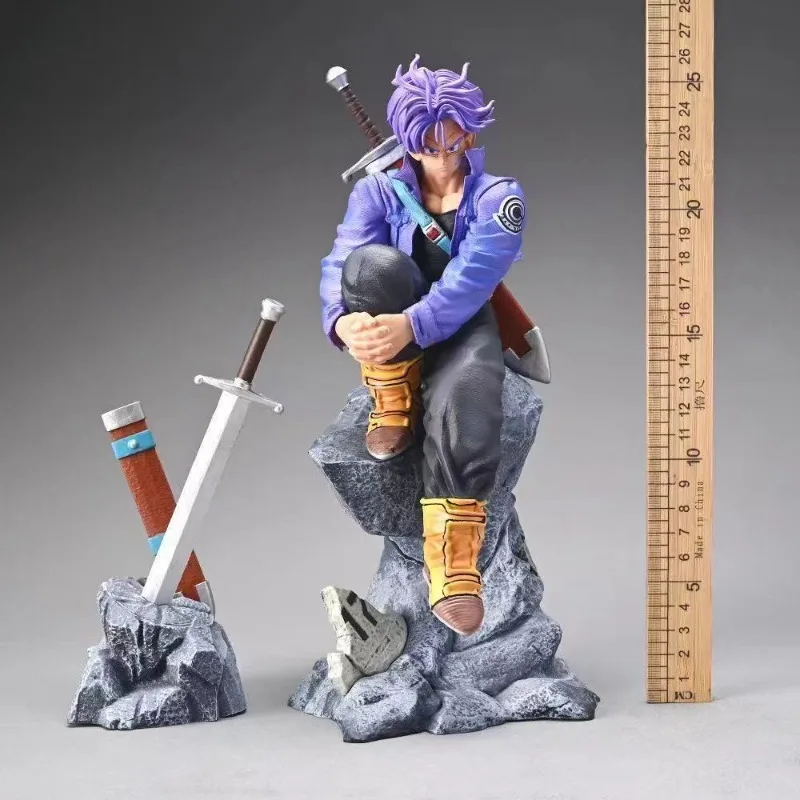 

Dragon Ball Super Saiyan Последний воин Стволы Назад Меч Сидящая сцена Фигурка Модель Орнамент Подарок