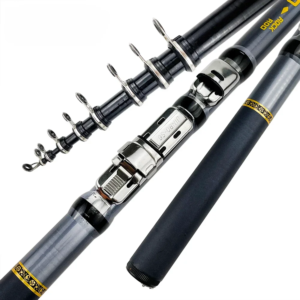 M Power Short Telescopic Rock Fishing Rod Carbon Fiber 1.5M 1.8M 2.1M 2.4M 2.7M 3.0M Spinning Surf Fishing Rods Carp Feeder Pole