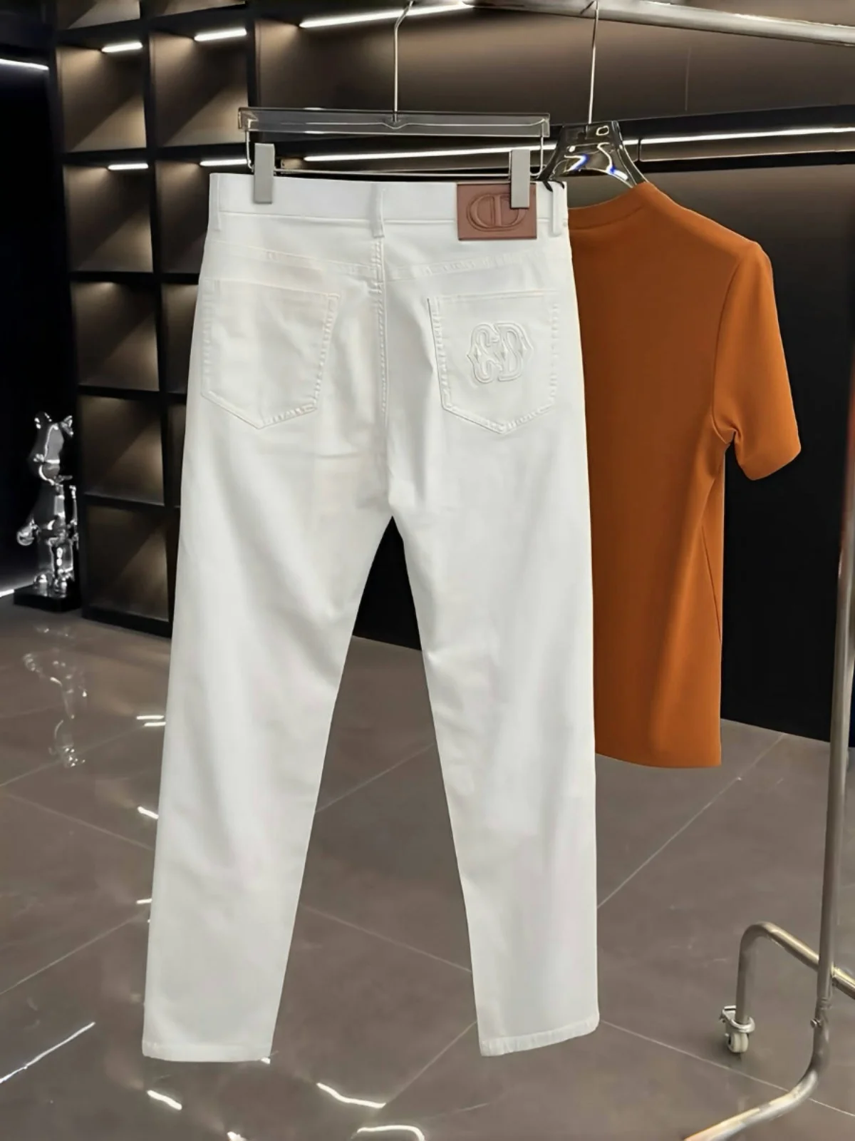 

Men's Slim Fit Casual Jeans High Elastic Comfortable Breathable Spring Autumn New Sle Faionable Straight Leg Long Pants