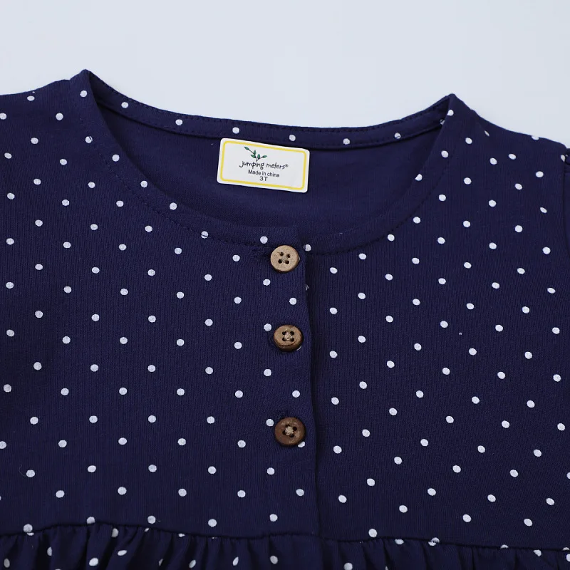 

Girls' Dress Spring Long Sleeve Stylish Open Chest Button Patchwork Embroidered Dress Spring Autumn Children's Princess Dress