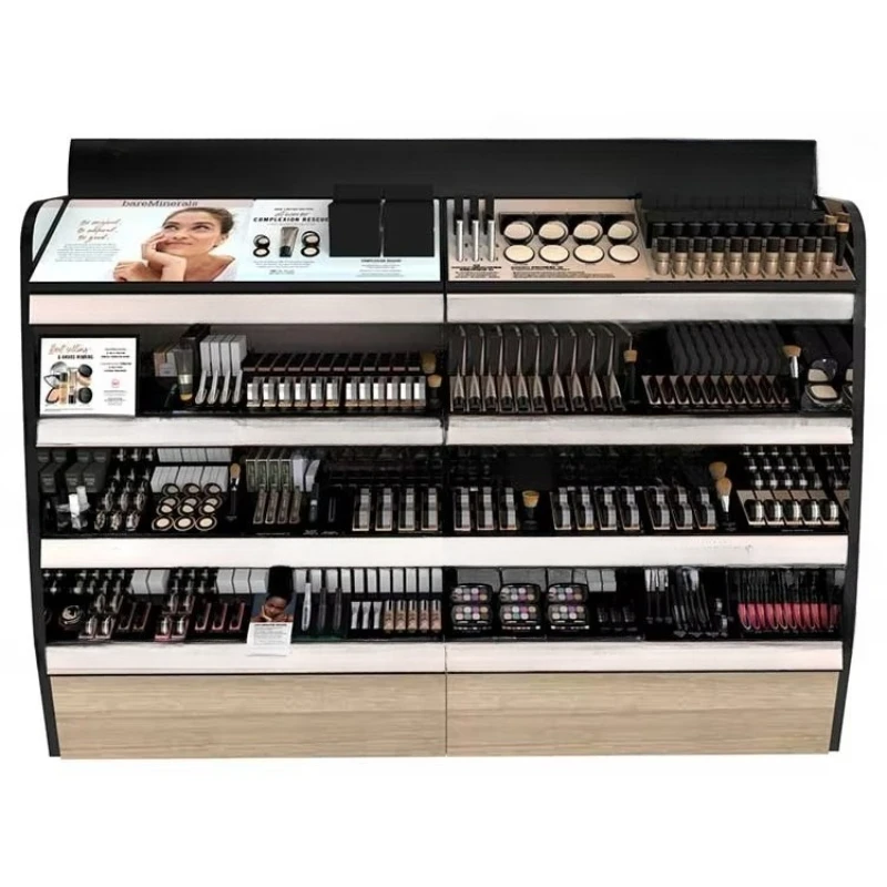 

Cosmetics Store Shelf Wooden Makeup Display Stand Perfume Lipstick Nail Polish