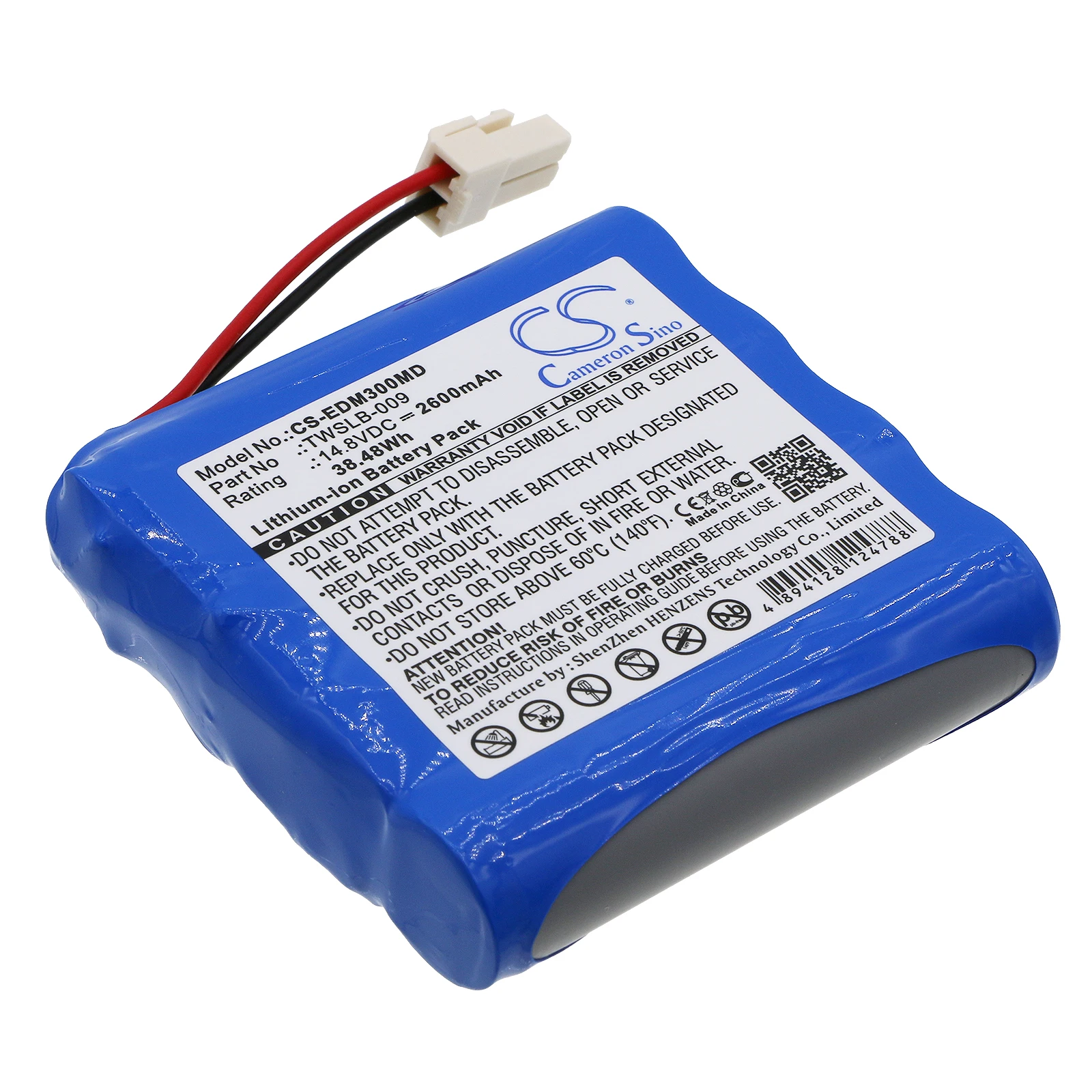 

Медицинская батарея для EDAN Φ EDAN M3 CamerSino Li-Ion 14,80 V 2600mAh / 38.48Wh длина провода 55 мм 4S1P Синяя