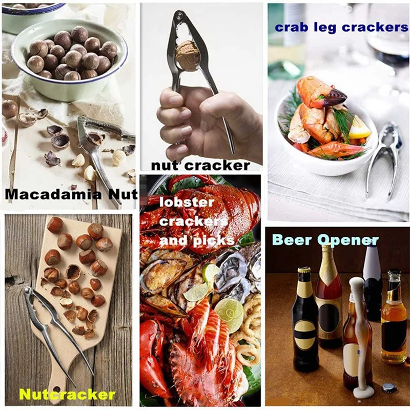 Seafood Crackers Tools Nutcrackers Set, Crab Nut Lobster Opener Shellfish Lobster Leg Sheller Kitchen Kits 36 Pack