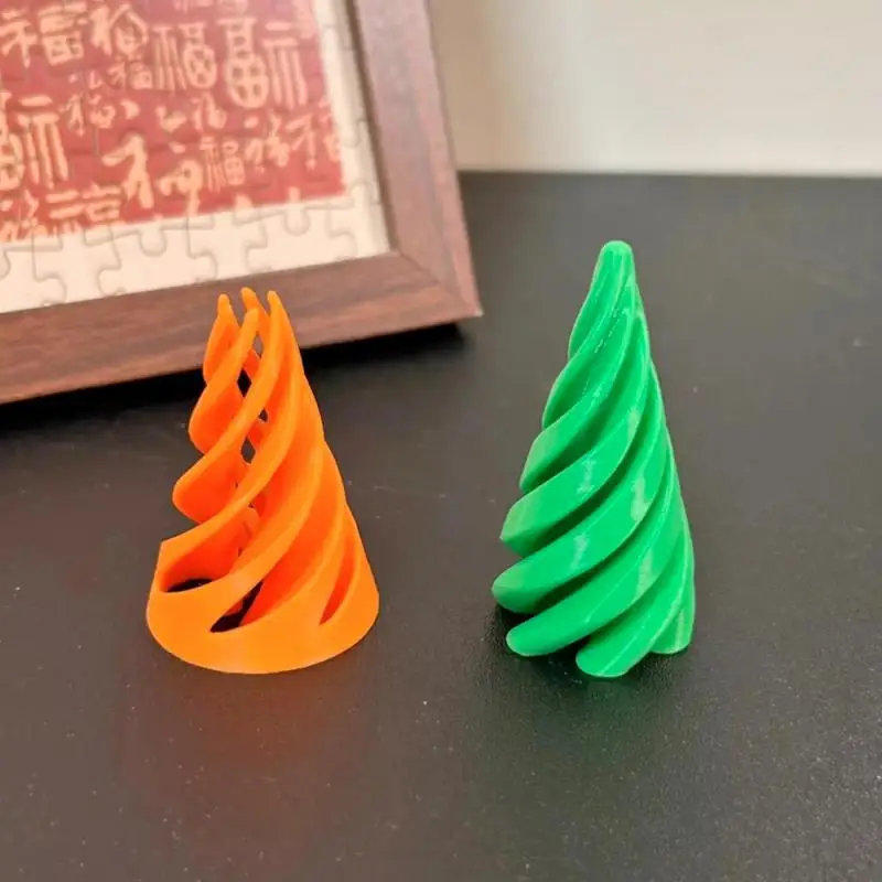 3D Printed Spiral Cone Toy Impossible Pyramid Passthrough Sculpture Pass Through Pyramid Toy Mini Vortex Thread Illusion Toys