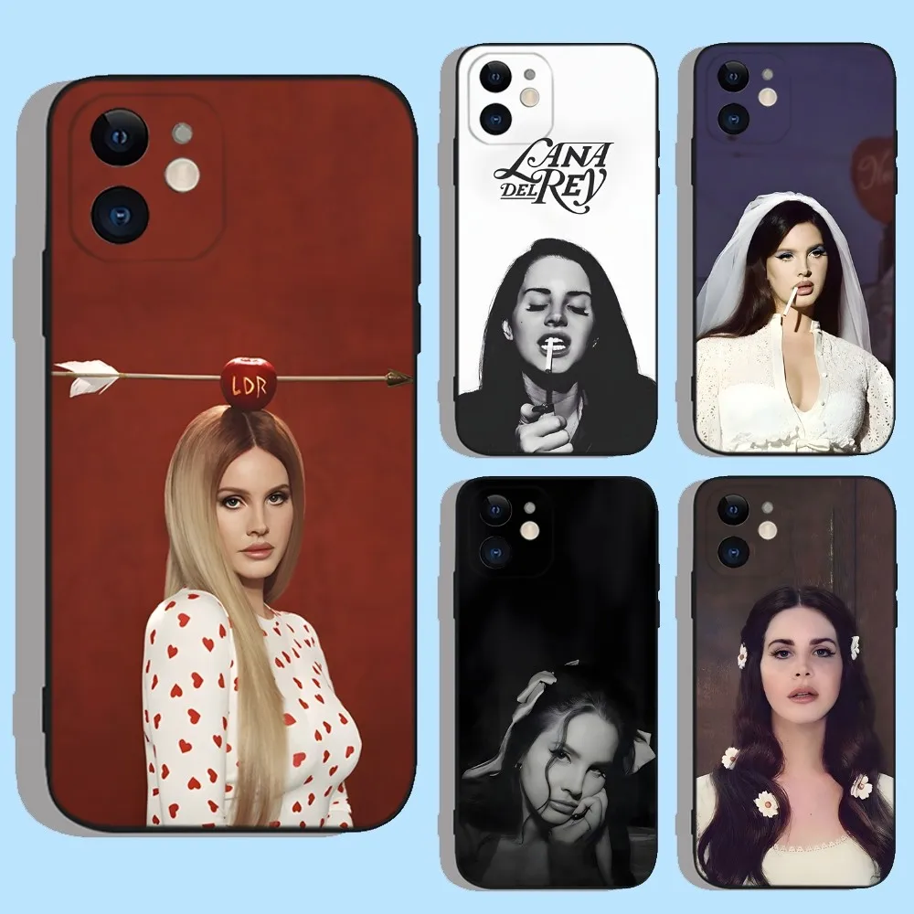 

L-Lana Del Rey Singer Phone Case For Apple iPhone 15,14,13,12,11,XS,XR,X,8,7,Pro,Max,Plus,mini Silicone Black Cover