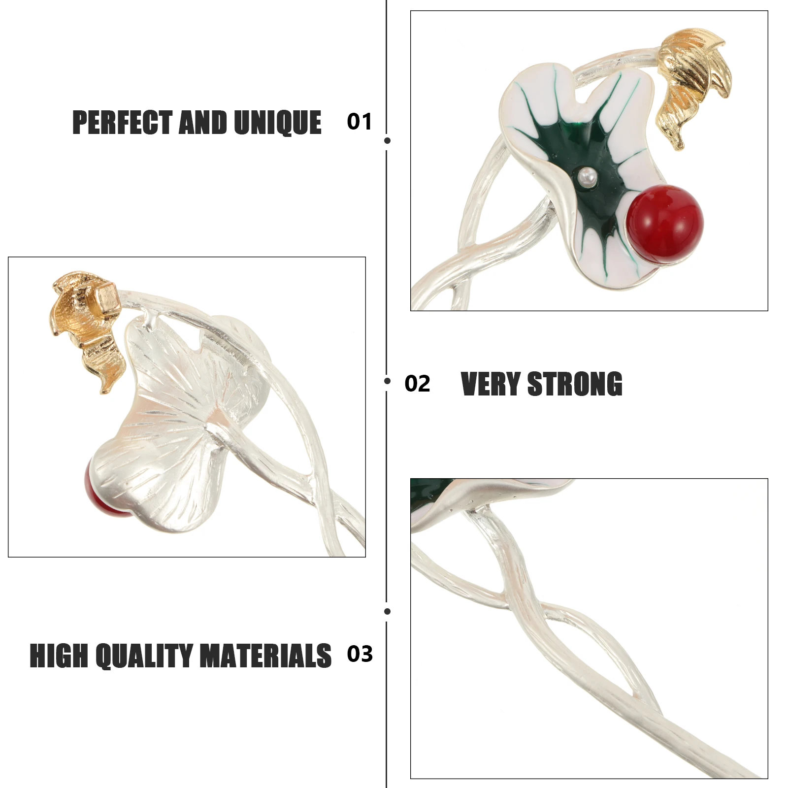 

Tassel Lotus Hairpin Woman Silver Accessories Pins for Women Alloy Flower Stick