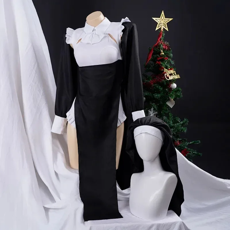 

dd54Anime Nuns Original Design Cosplay Chowbie Uniform Black Sexy Dress Large Size Halloween Costumes for Women