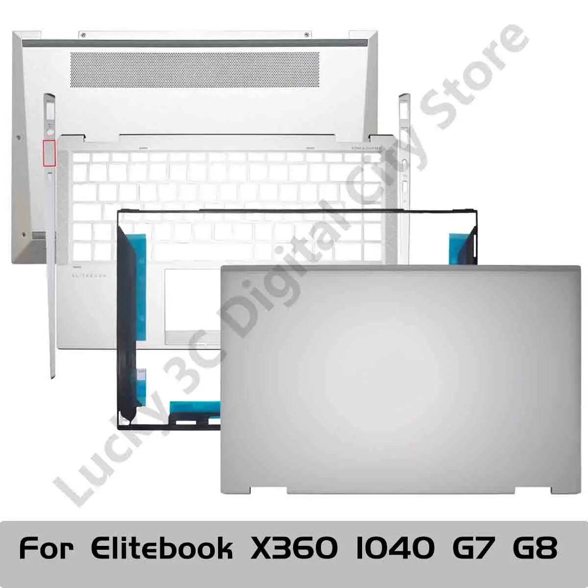 

New Laptop Cover For Hp Eitebook X360 1040 G7 G8 M50568-001 LCD Back Cover Screen Bezel Palmrest Coverbottom Case Silver Shell