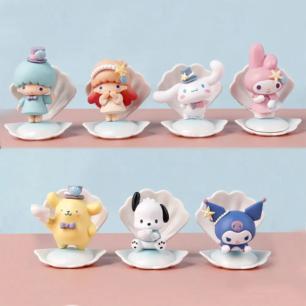 

7 шт. Sanrio Праздничная пляжная серия фигурок Kuromi My Melody Cinnamoroll DIY торт декоративное украшение для дома куклы игрушки Девочки Подарки