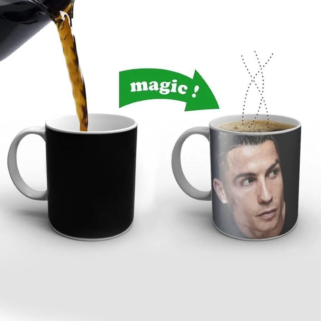 CR7 Cristiano Ronaldo Birthday Gifts Color Changing Magic Ceramic Creative Coffee Mugs Tea Cups