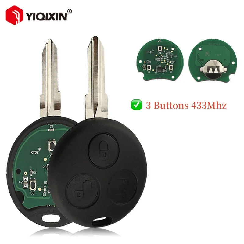 

YIQIXIN 433 МГц дистанционный ключ от автомобиля для Mercedes Benz Smart Fortwo 450 Forfour 451 Roadster Cabrio City Chiave Coupe 1998-2006