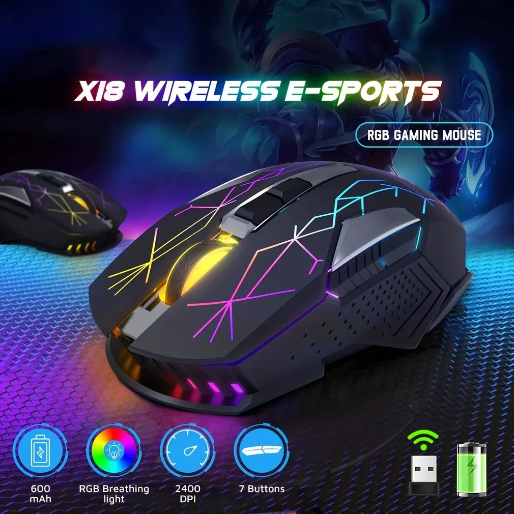 Rechargeable Wireless Mouse Gaming Computer Silent Bluetooth Mouse USB Mechanical E-Sports Backlight PC Gamer Mouse For Computer